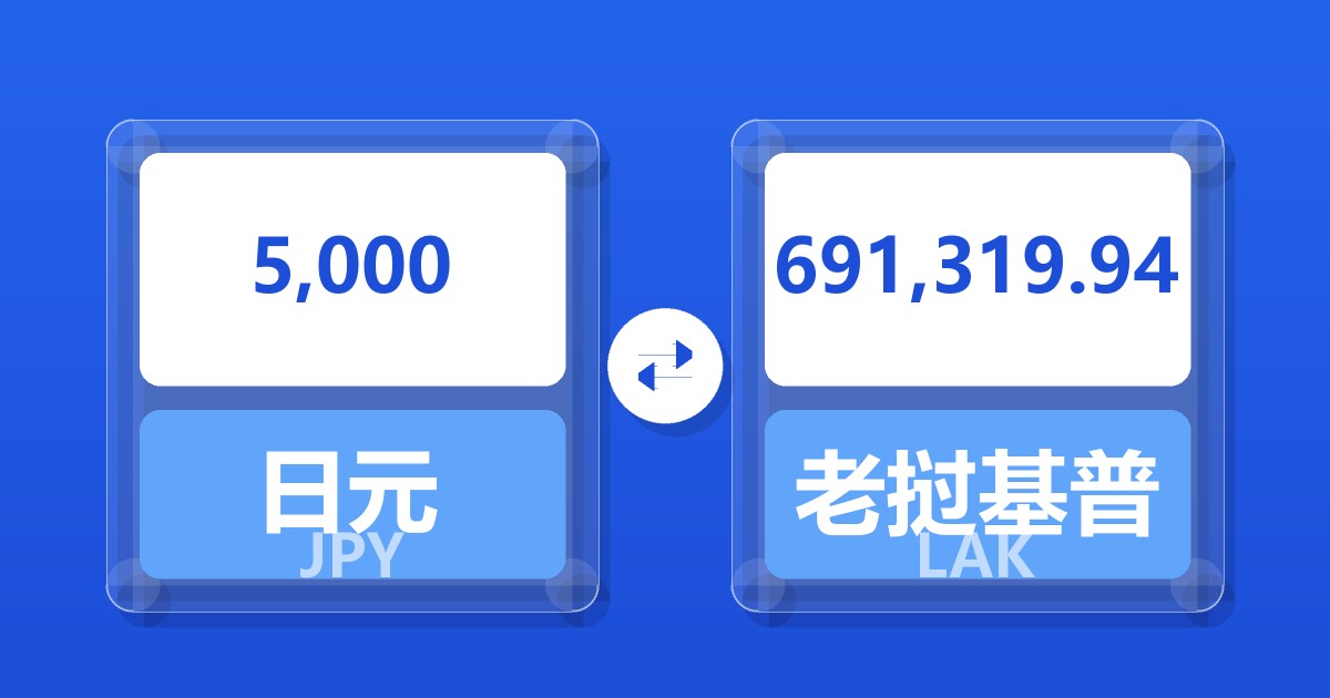 5,000日元兑老挝基普