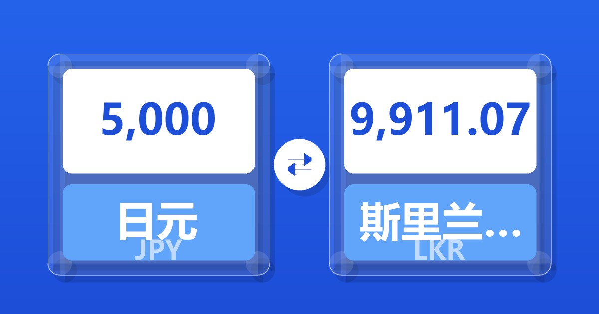 5,000日元兑斯里兰卡卢比