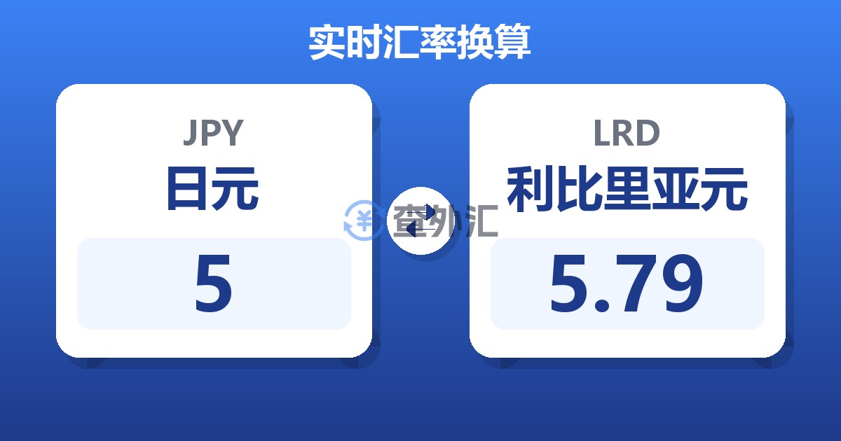 5日元兑利比里亚元