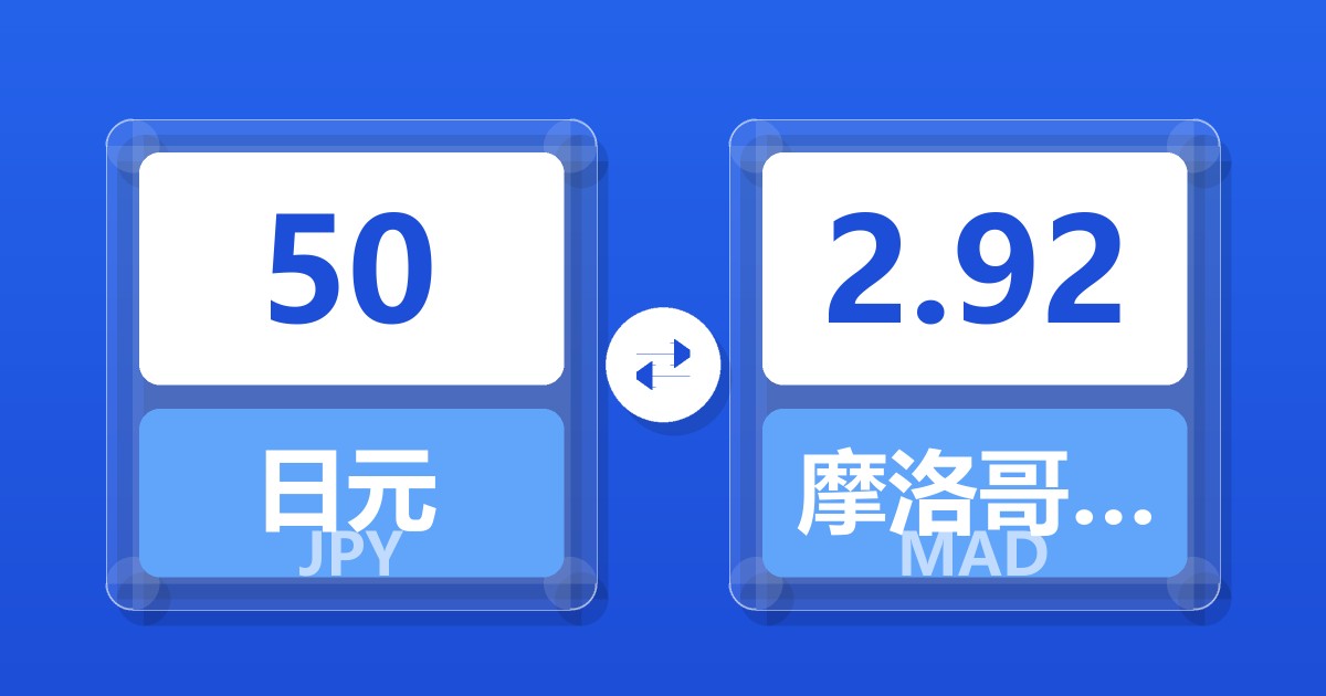 50日元兑摩洛哥迪拉姆