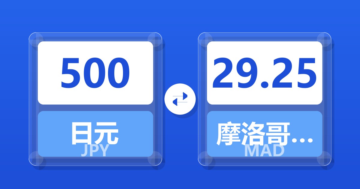 500日元兑摩洛哥迪拉姆