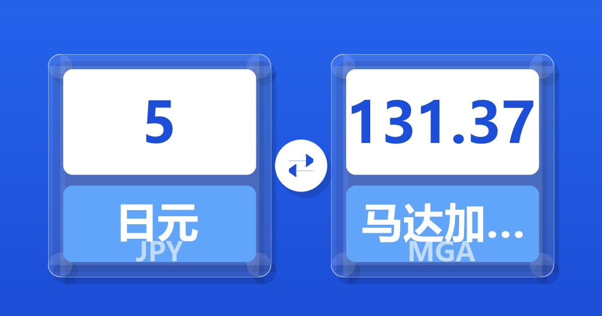 5日元兑马达加斯加阿里亚里