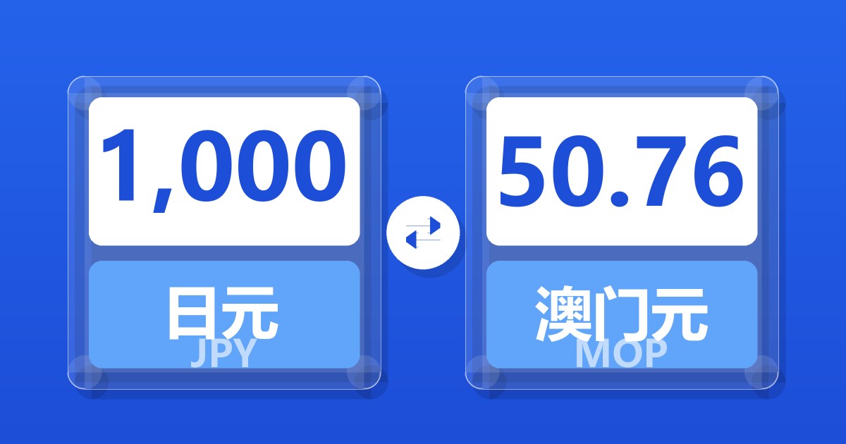 1,000日元兑澳门元