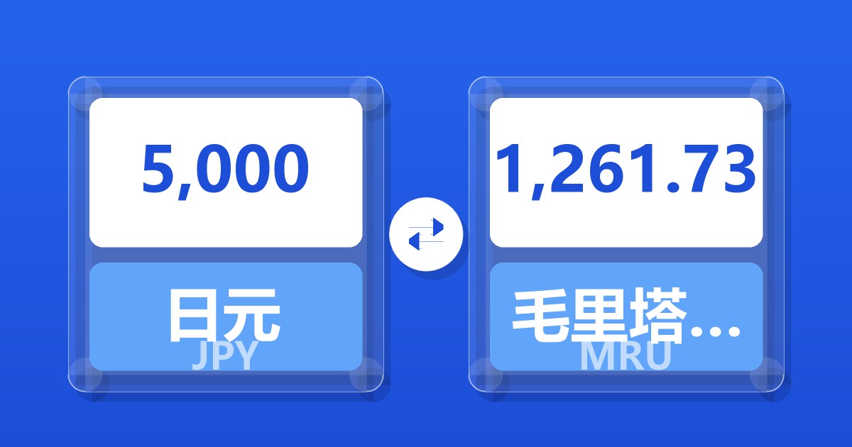5,000日元兑毛里塔尼亚乌吉亚