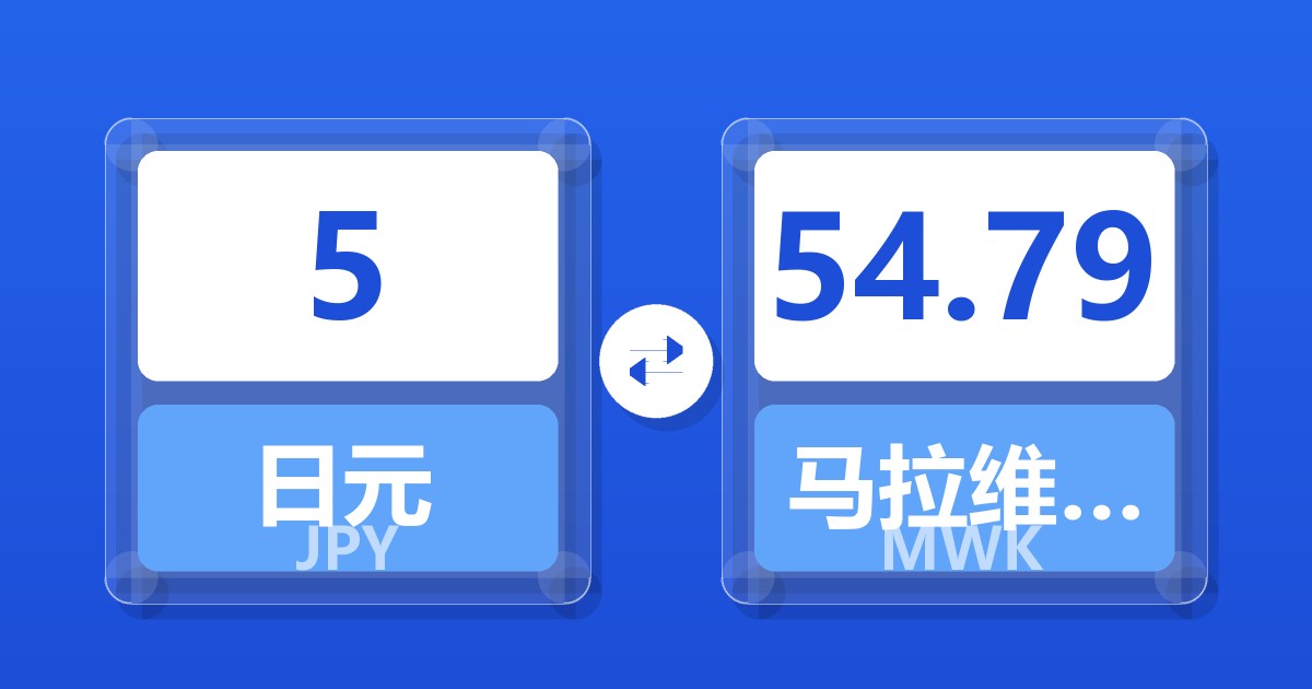 5日元兑马拉维克瓦查