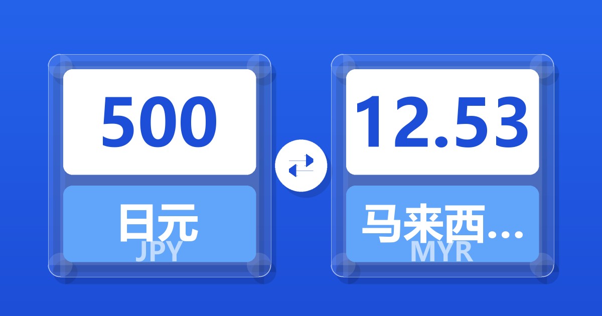 500日元兑马来西亚林吉特