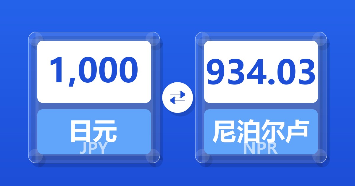 1,000日元兑尼泊尔卢比