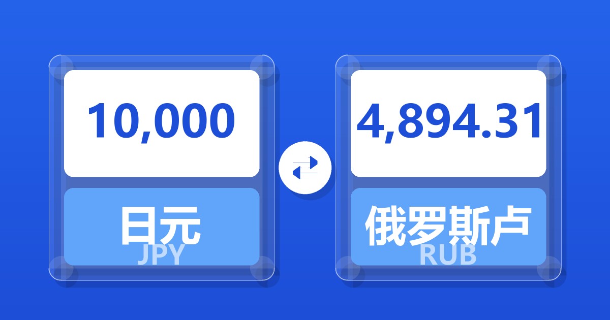 10,000日元兑俄罗斯卢布