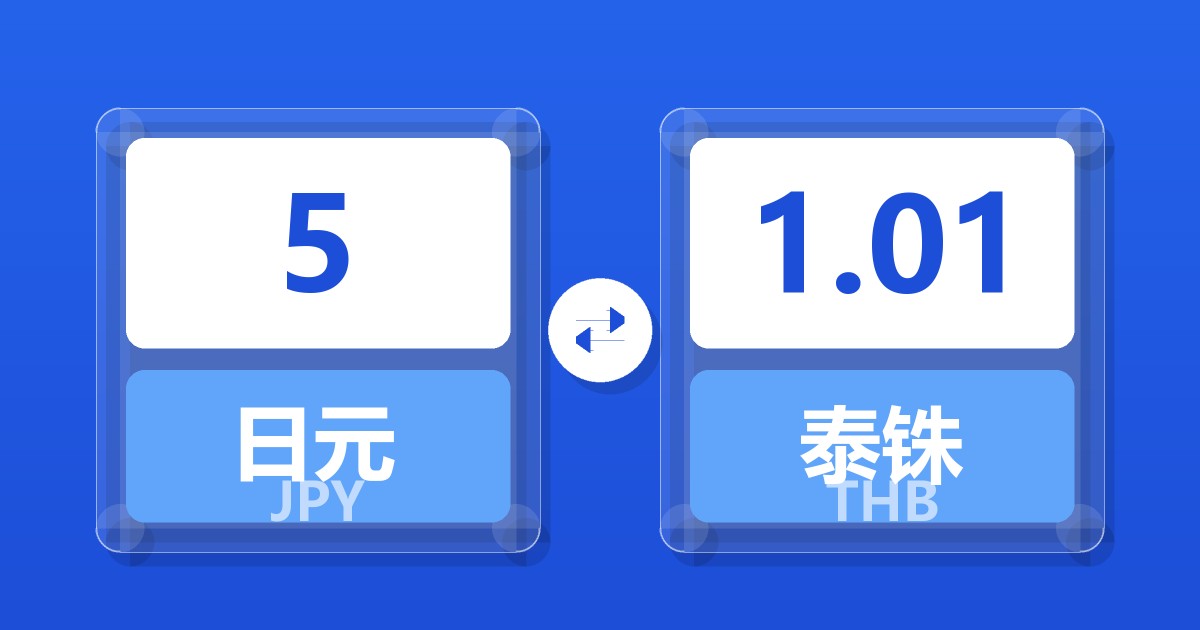 5日元兑泰铢