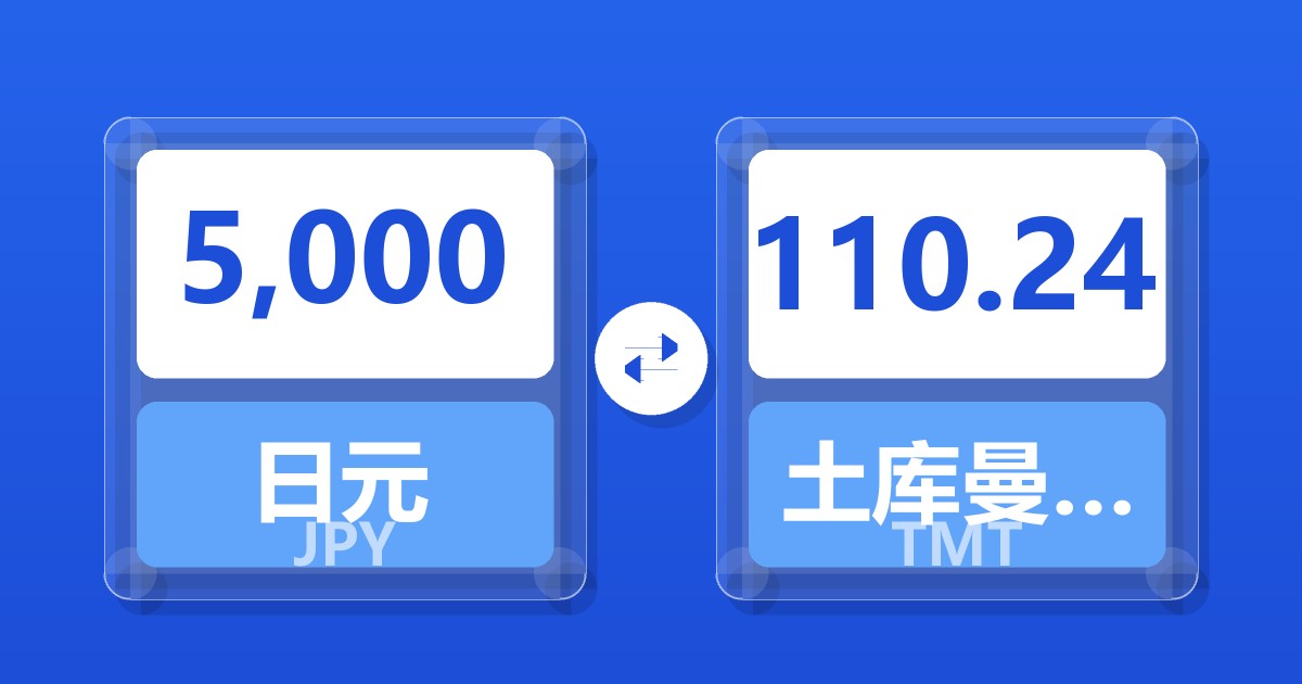 5,000日元兑土库曼斯坦马纳特