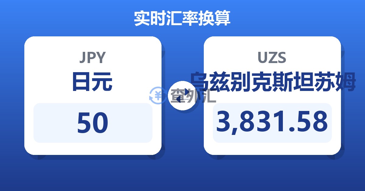 50日元兑乌兹别克斯坦苏姆