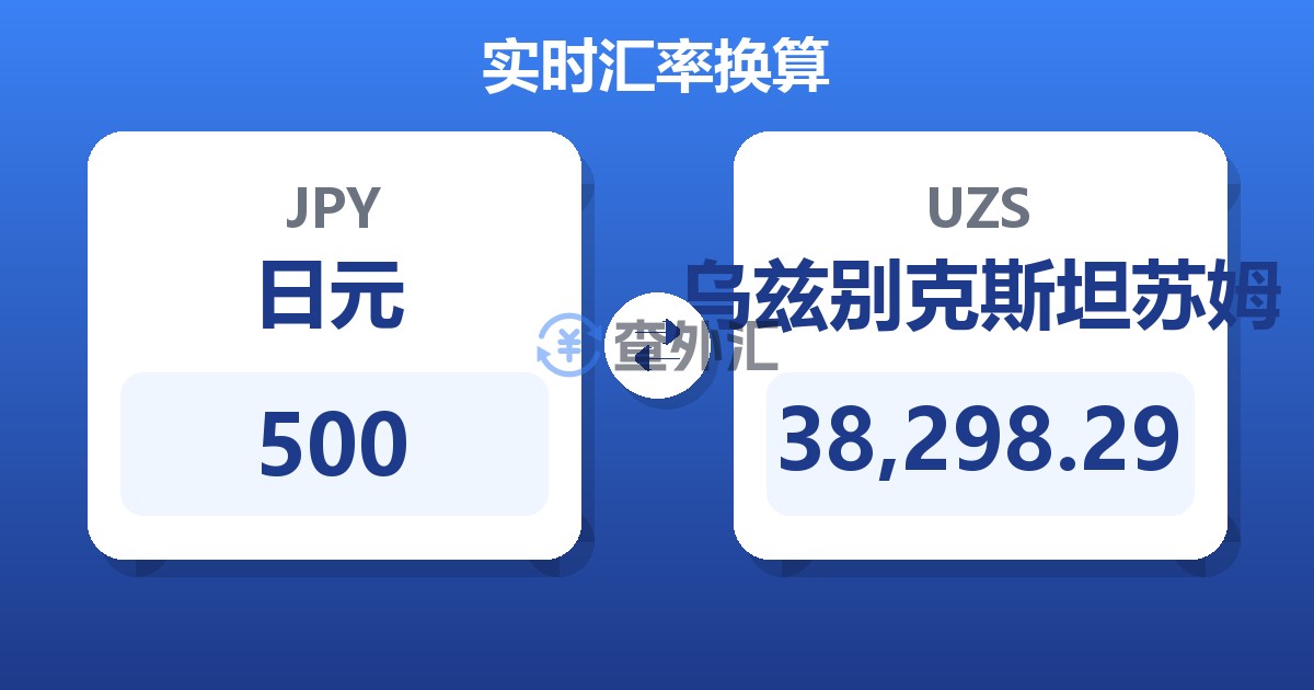 500日元兑乌兹别克斯坦苏姆