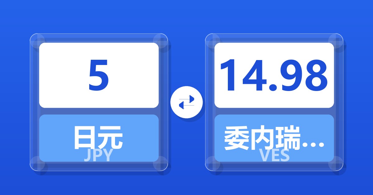 5日元兑委内瑞拉玻利瓦尔