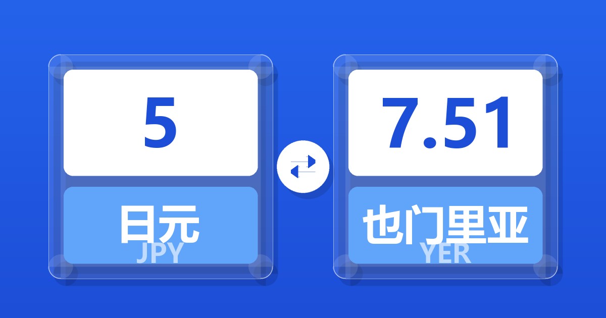 5日元兑也门里亚尔