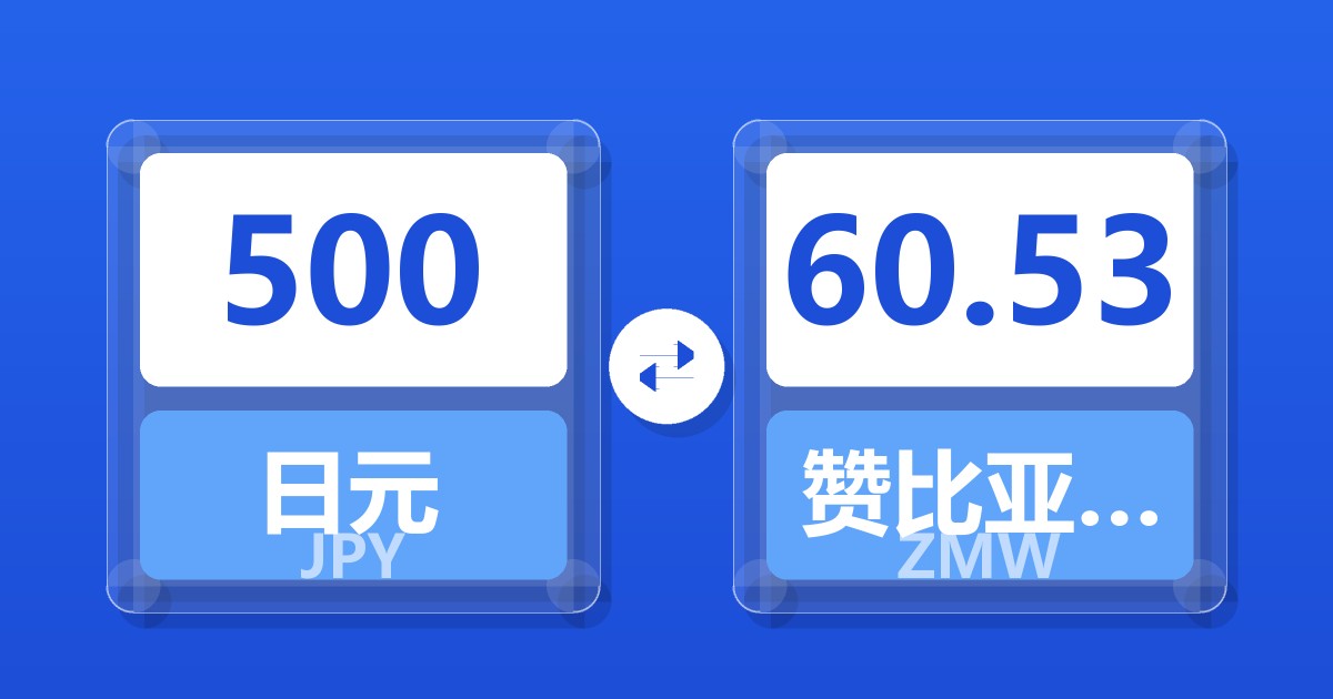 500日元兑赞比亚克瓦查