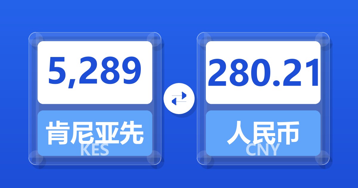 5,289肯尼亚先令兑人民币