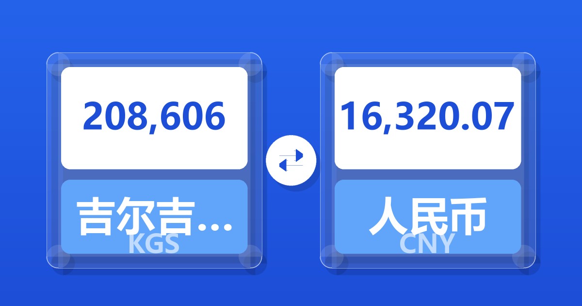 208,606吉尔吉斯斯坦索姆兑人民币