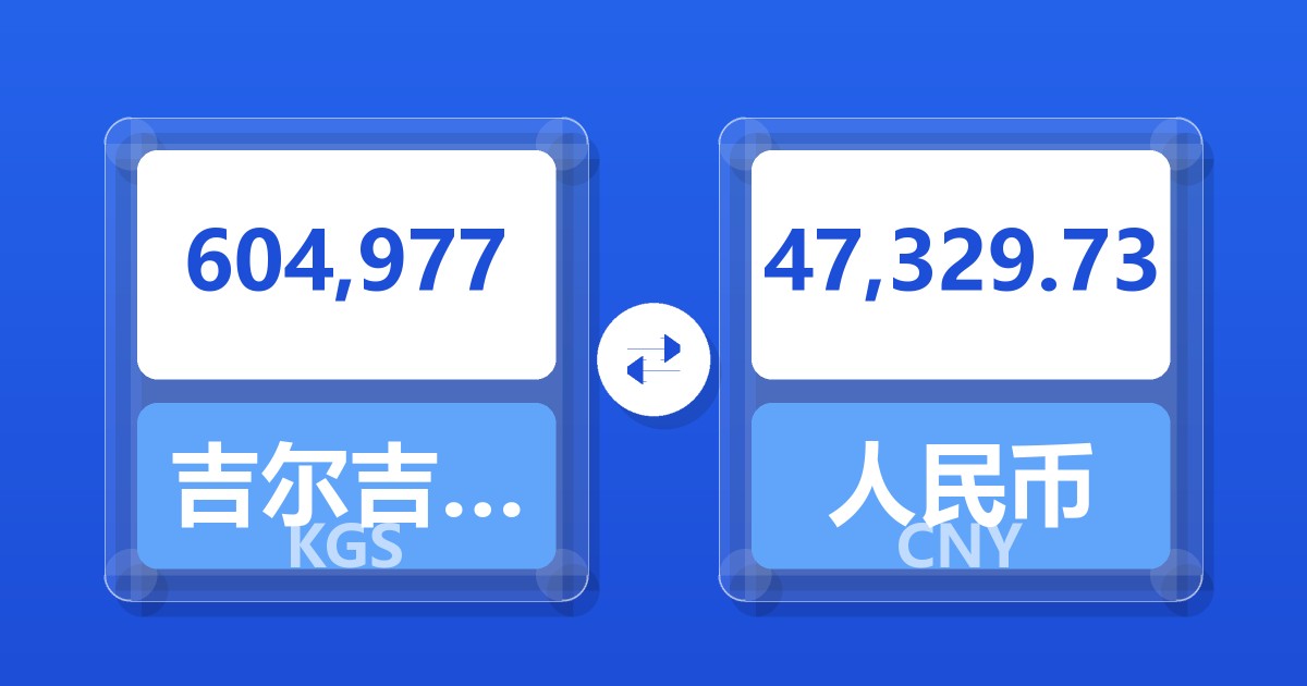 604,977吉尔吉斯斯坦索姆兑人民币