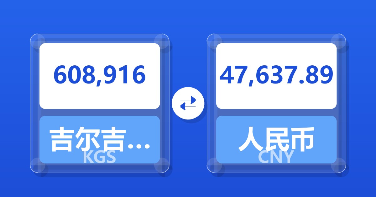 608,916吉尔吉斯斯坦索姆兑人民币