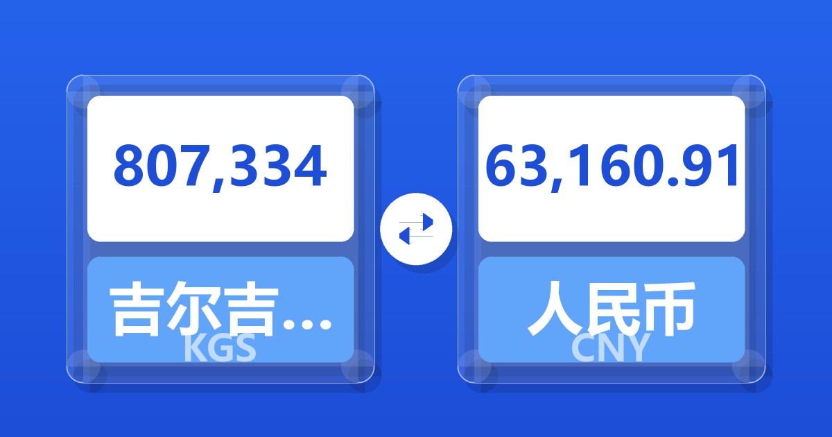 807,334吉尔吉斯斯坦索姆兑人民币