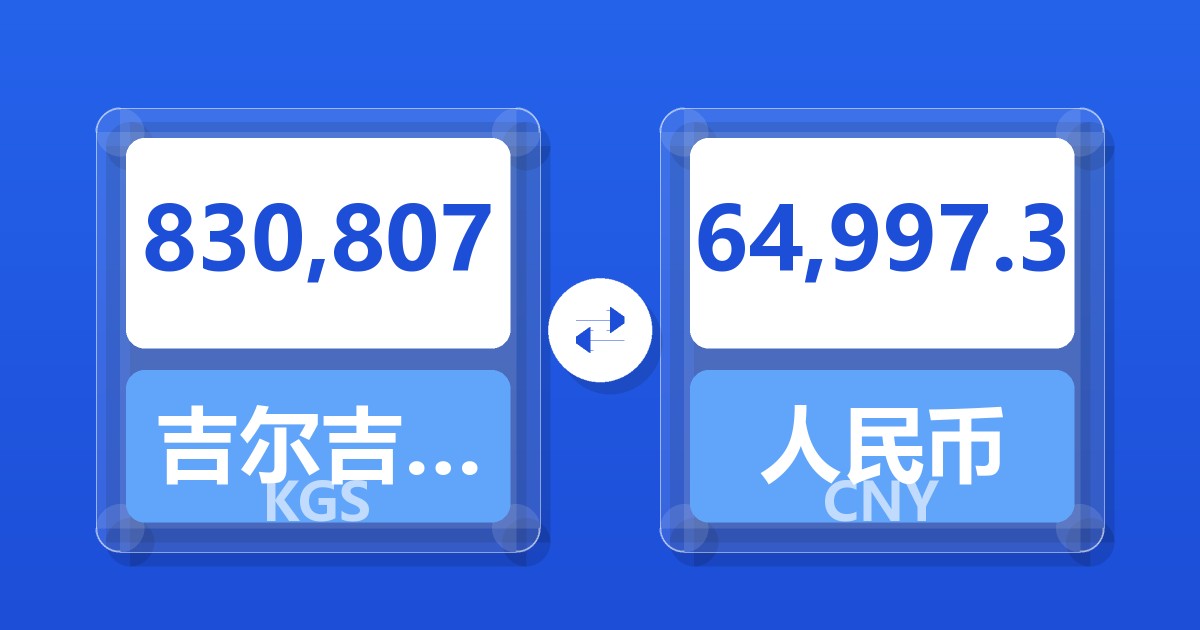 830,807吉尔吉斯斯坦索姆兑人民币