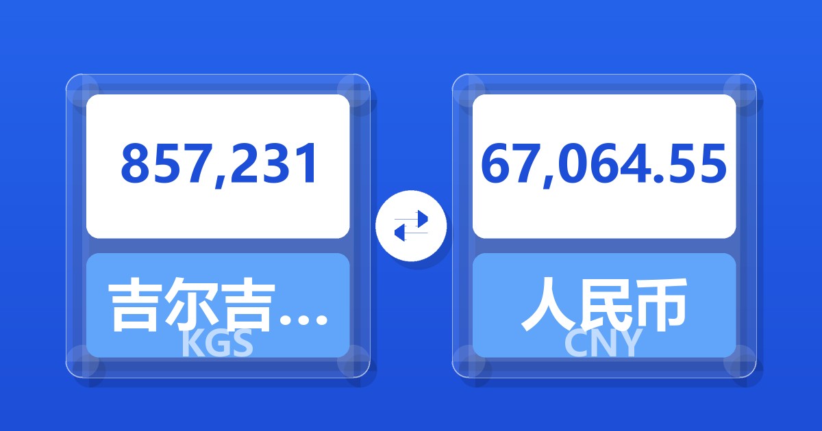 857,231吉尔吉斯斯坦索姆兑人民币