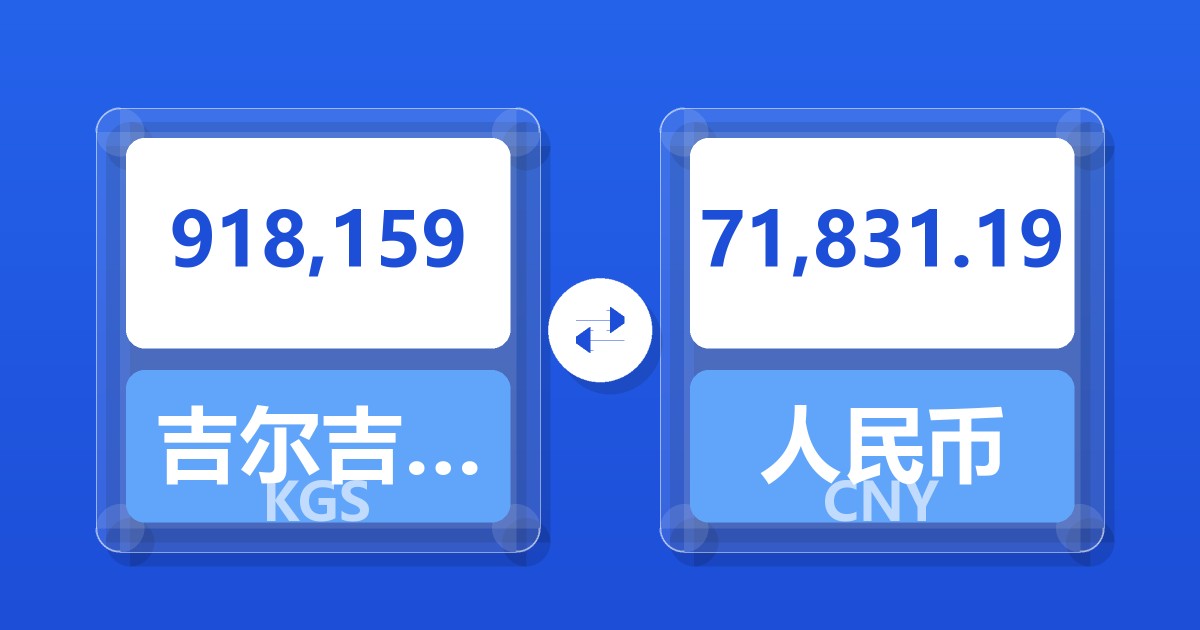 918,159吉尔吉斯斯坦索姆兑人民币