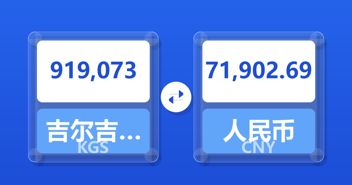 919,073吉尔吉斯斯坦索姆兑人民币