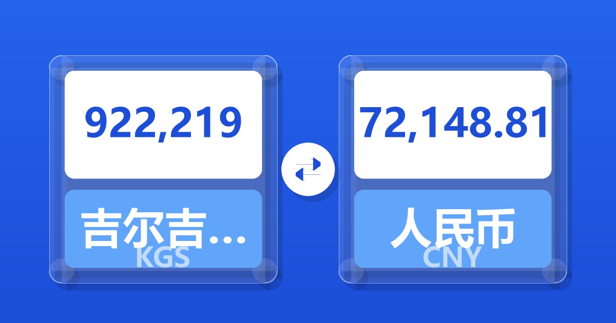 922,219吉尔吉斯斯坦索姆兑人民币