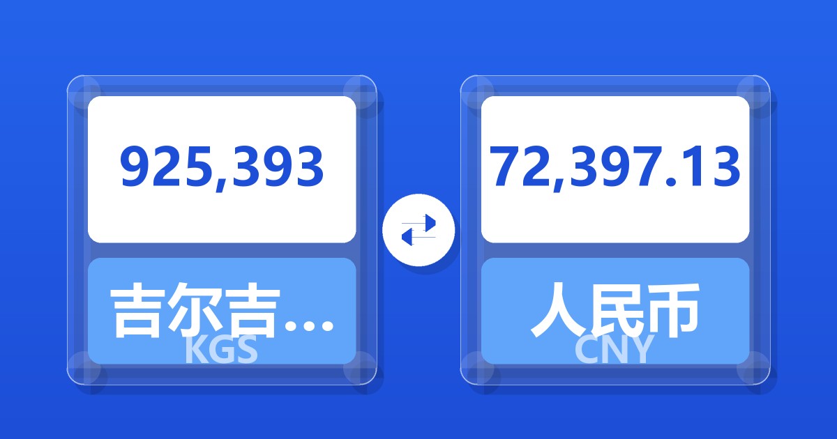925,393吉尔吉斯斯坦索姆兑人民币