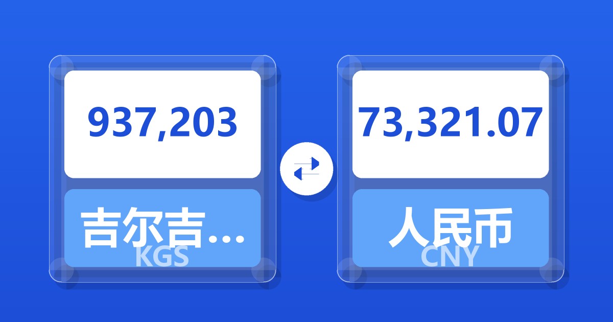 937,203吉尔吉斯斯坦索姆兑人民币