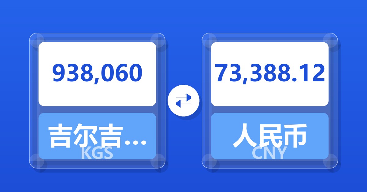 938,060吉尔吉斯斯坦索姆兑人民币