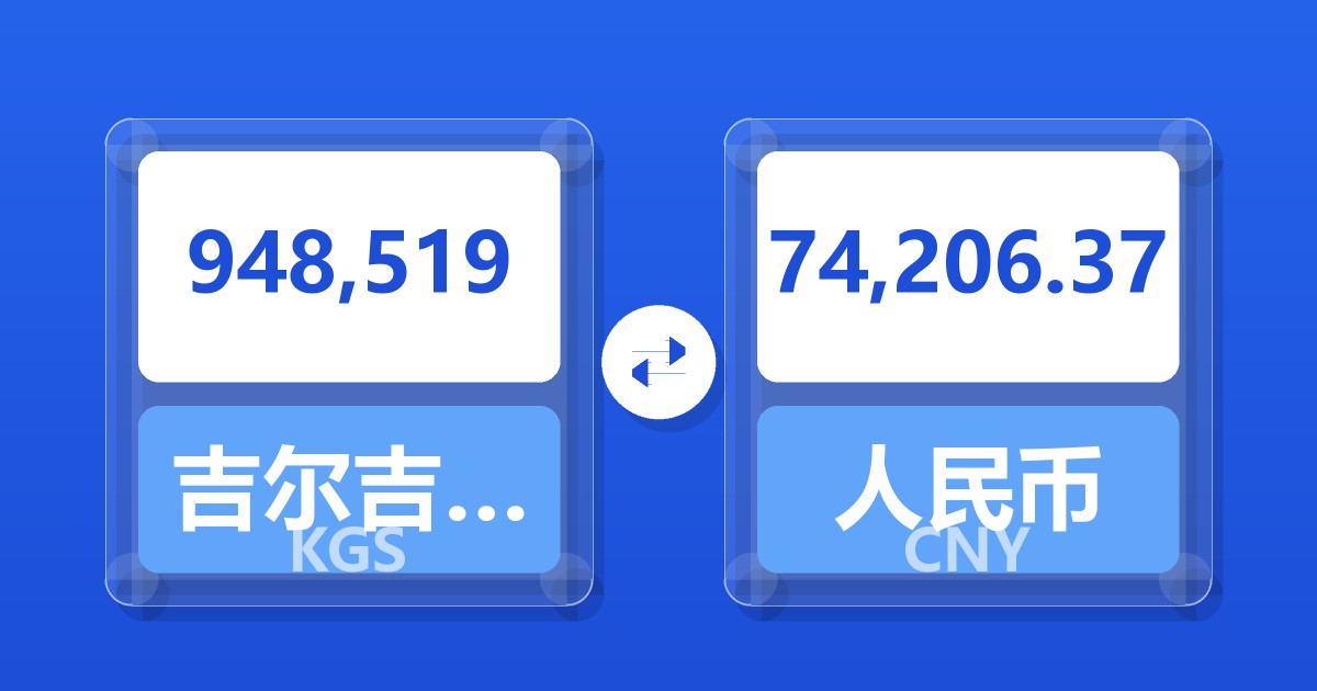 948,519吉尔吉斯斯坦索姆兑人民币