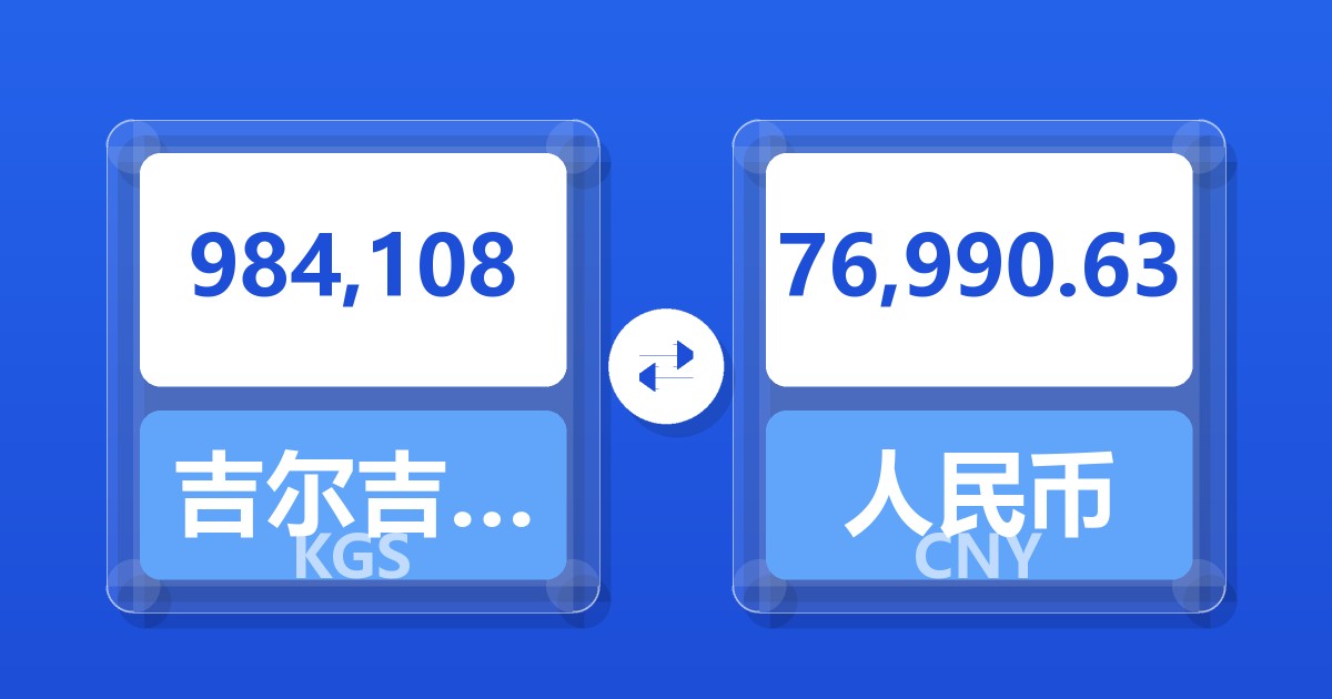 984,108吉尔吉斯斯坦索姆兑人民币