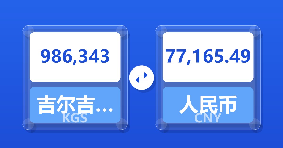986,343吉尔吉斯斯坦索姆兑人民币