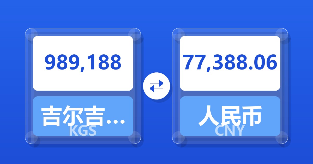 989,188吉尔吉斯斯坦索姆兑人民币