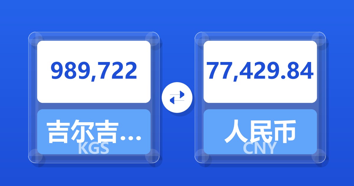 989,722吉尔吉斯斯坦索姆兑人民币