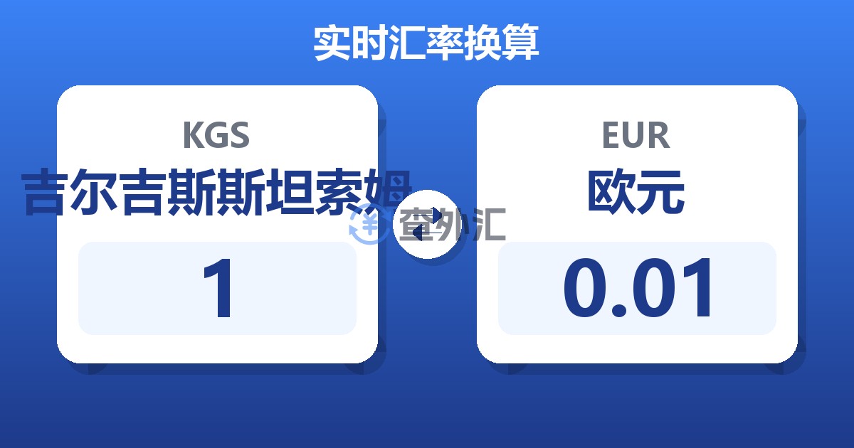 1吉尔吉斯斯坦索姆兑欧元