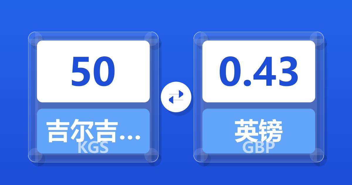 50吉尔吉斯斯坦索姆兑英镑