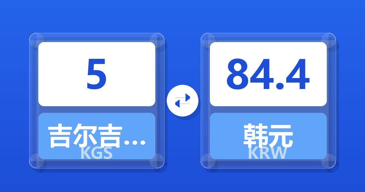 5吉尔吉斯斯坦索姆兑韩元