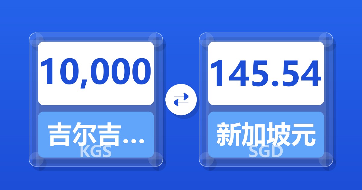 10,000吉尔吉斯斯坦索姆兑新加坡元