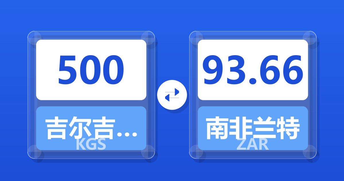 500吉尔吉斯斯坦索姆兑南非兰特