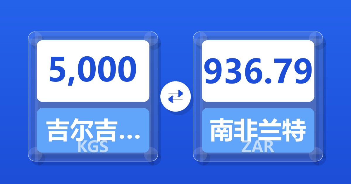 5,000吉尔吉斯斯坦索姆兑南非兰特