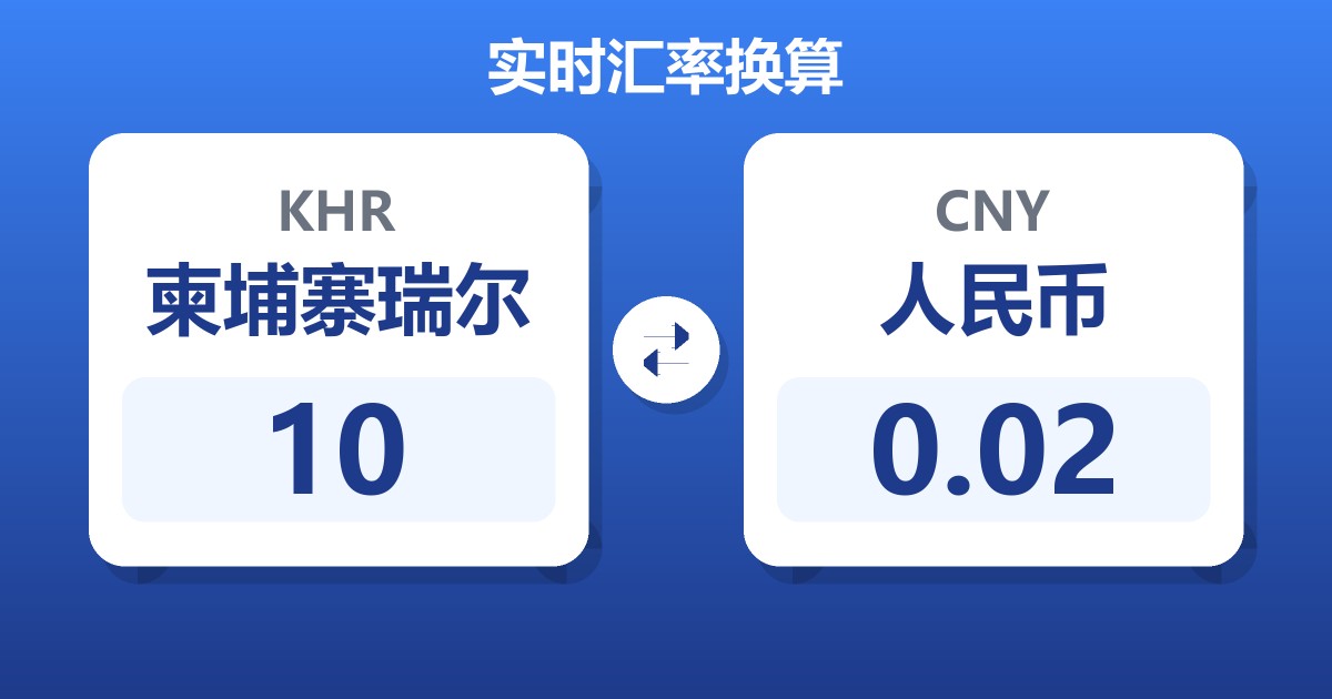 10柬埔寨瑞尔兑人民币