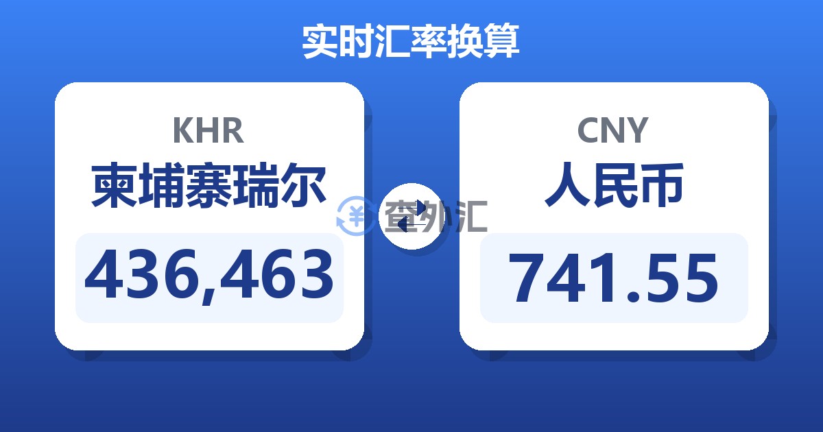 436,463柬埔寨瑞尔兑人民币