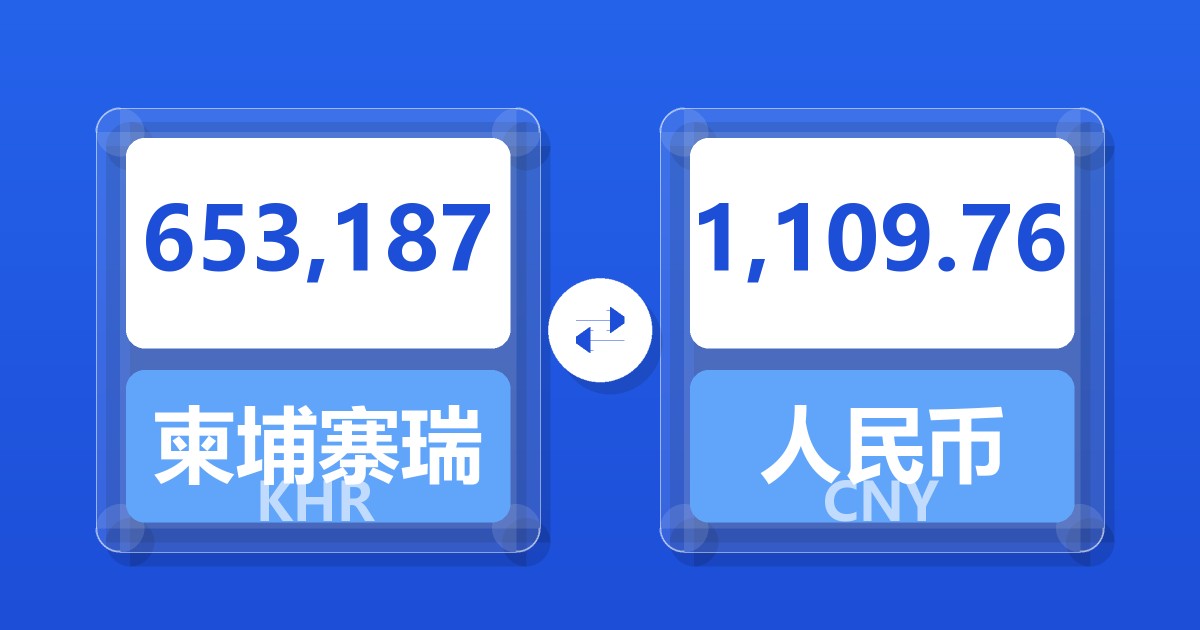 653,187柬埔寨瑞尔兑人民币