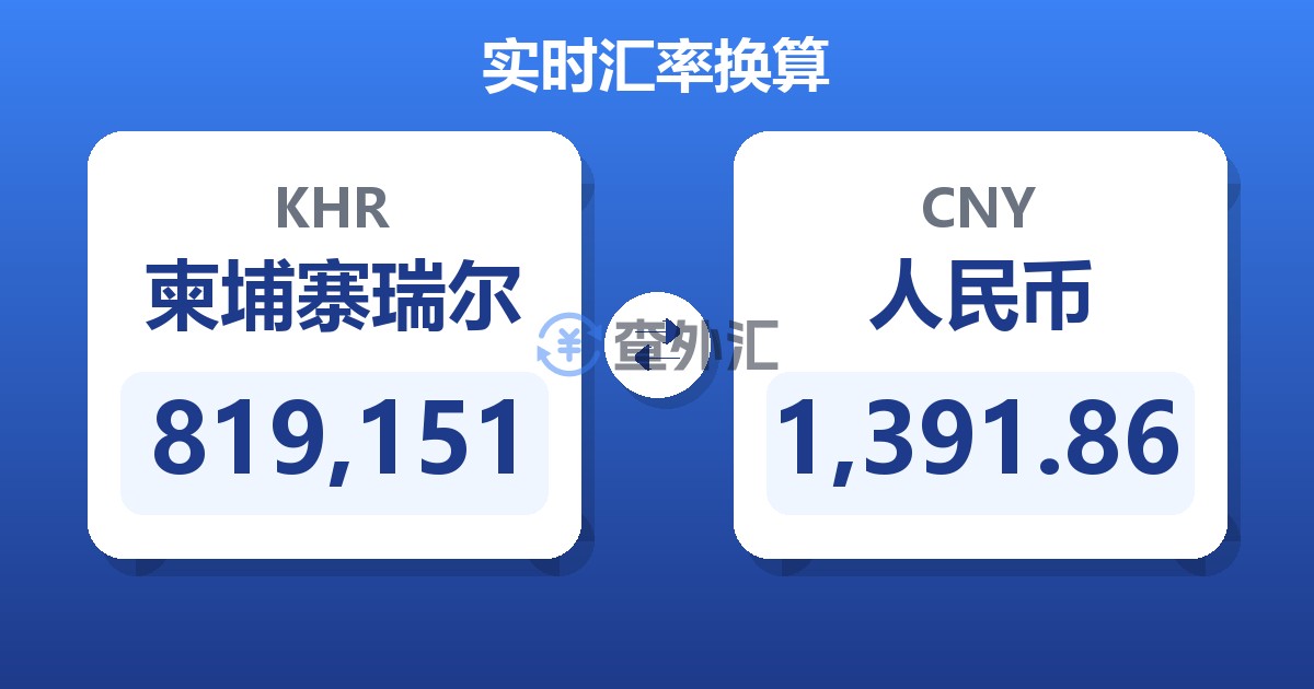 819,151柬埔寨瑞尔兑人民币