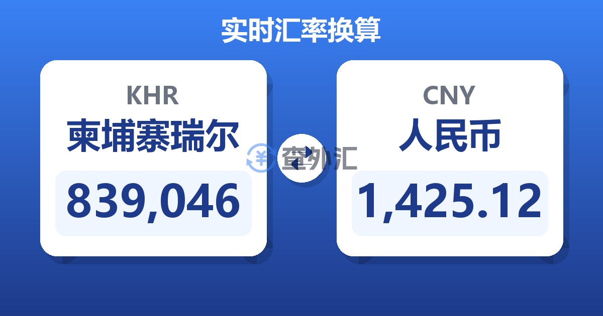 839,046柬埔寨瑞尔兑人民币