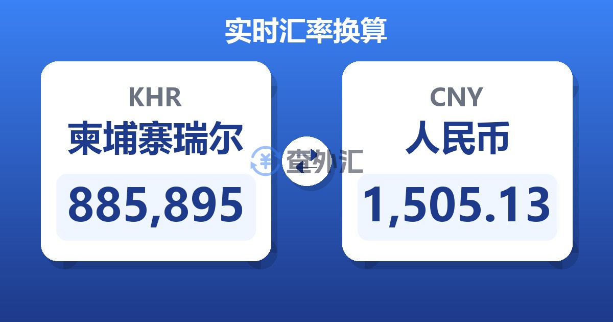 885,895柬埔寨瑞尔兑人民币