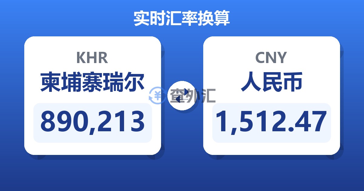 890,213柬埔寨瑞尔兑人民币